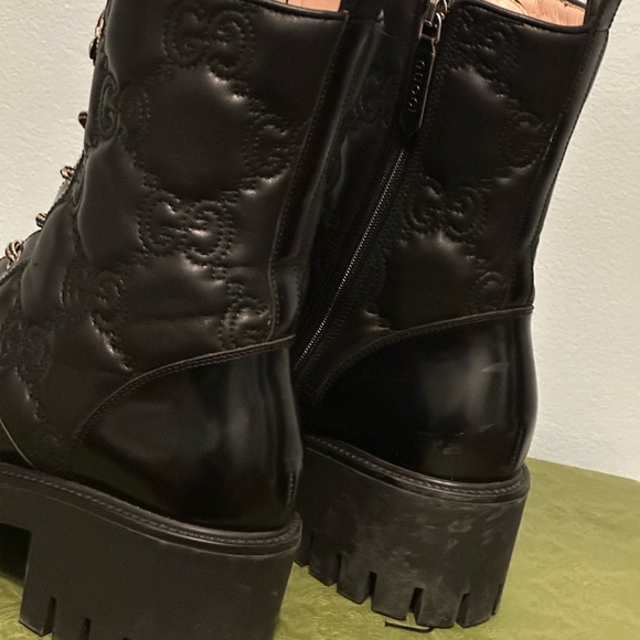 Gucci black leather GG quilted monogram boots - Picture 10 of 16